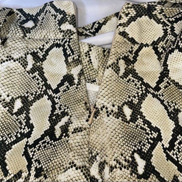 Zara Basic skirt snake/python print fit flare tie waisted skirt mini size M - Picture 7 of 16